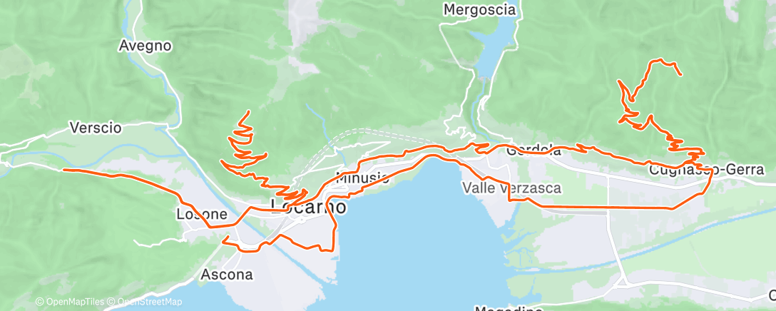 Map of the activity, Ciclismo