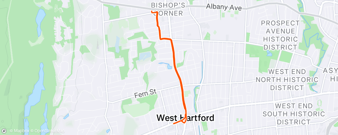 Map of the activity, Evening Run