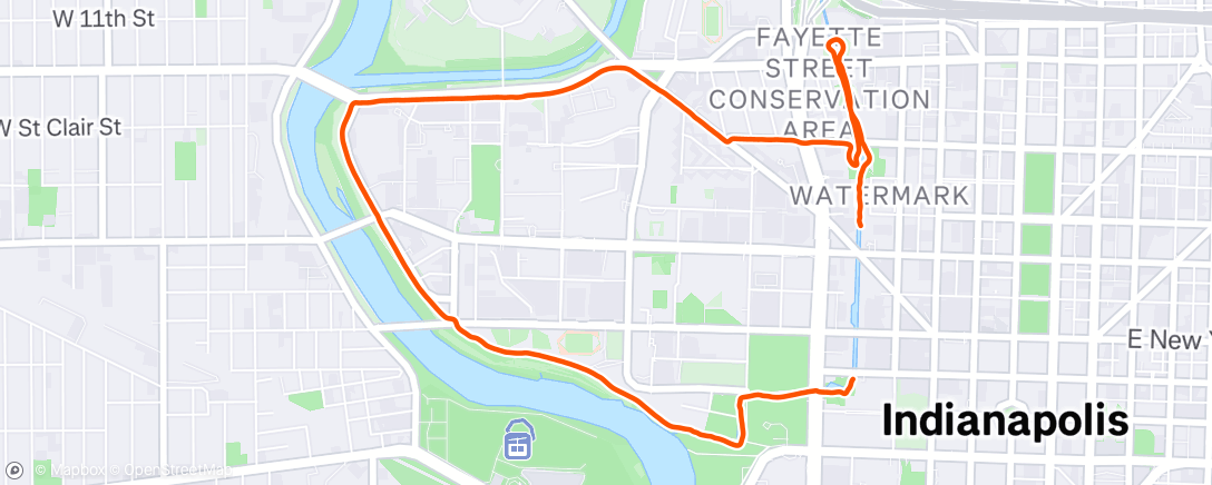 Map of the activity, Afternoon Run