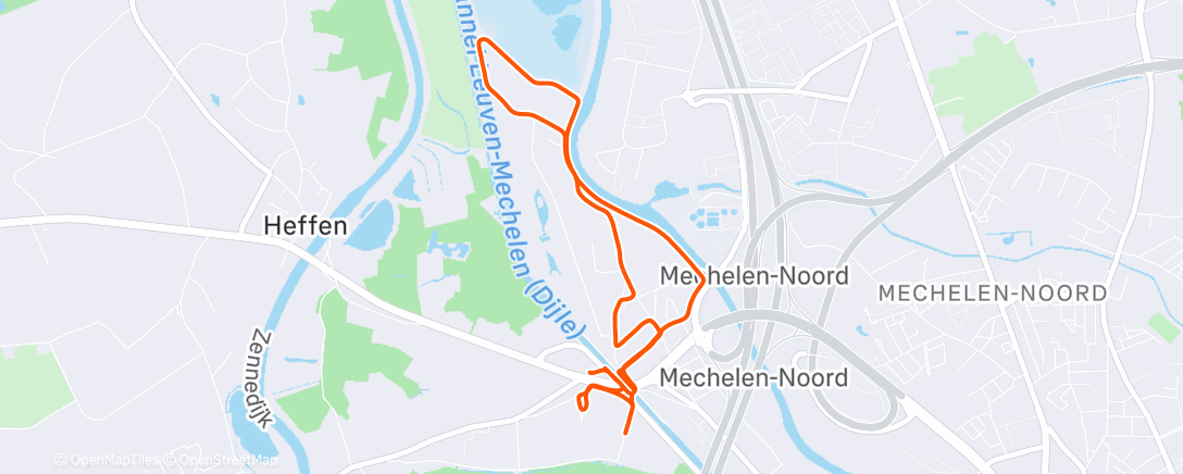 Map of the activity, Middagwandeling