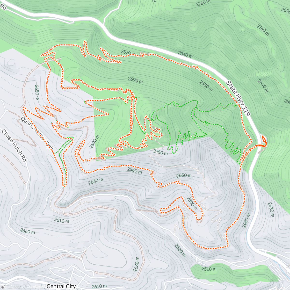 Map of the activity, One of my fav MTB trails was 7 min from my last job today = brought the MTB. Maryland Mountain! BEST & MOST FUN ROUTE EVER!