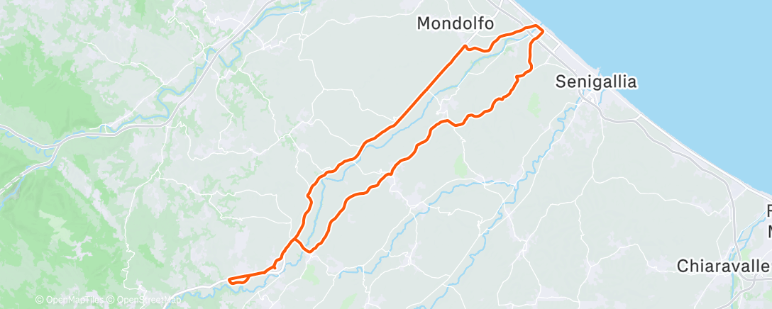 Map of the activity, Pedalata pomeridiana