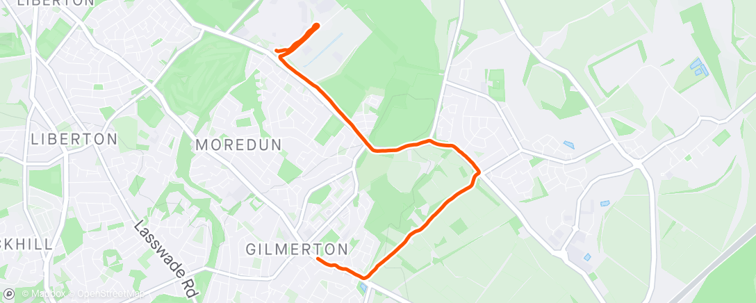 Map of the activity, First run after the half knee injury 😭🙈