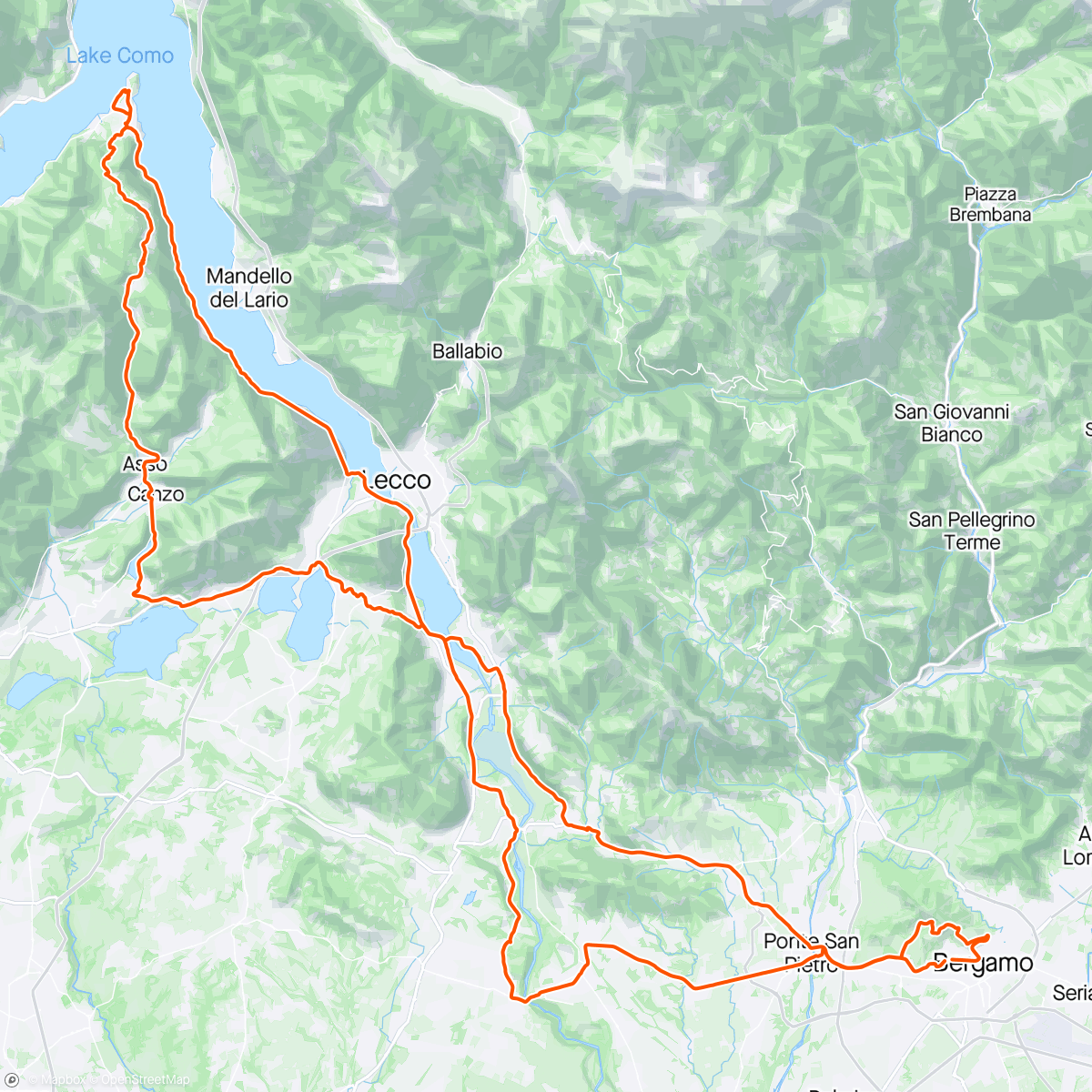 Map of the activity, MADONNA DEL GHISALLO