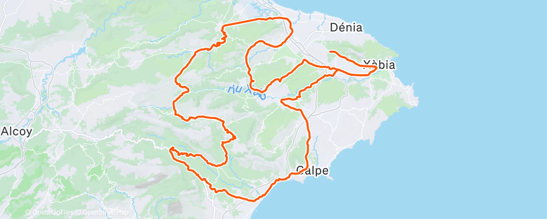 Map of the activity, Cycling