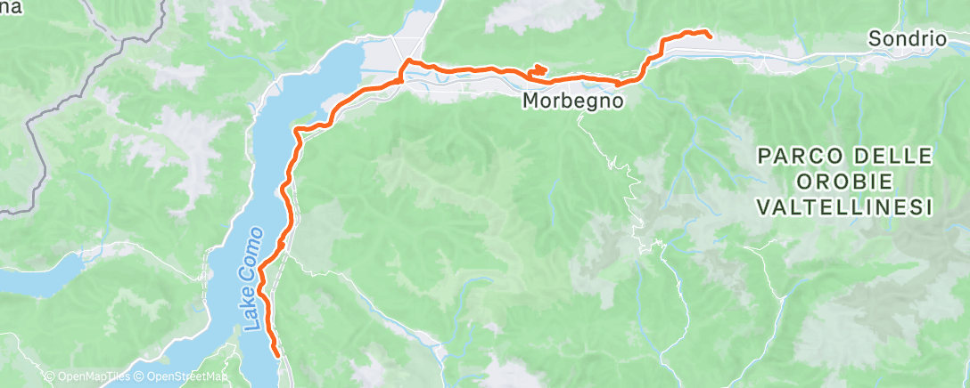 Map of the activity, Pedalata mattutina