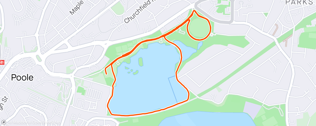 Map of the activity, Poole Parkrun #119