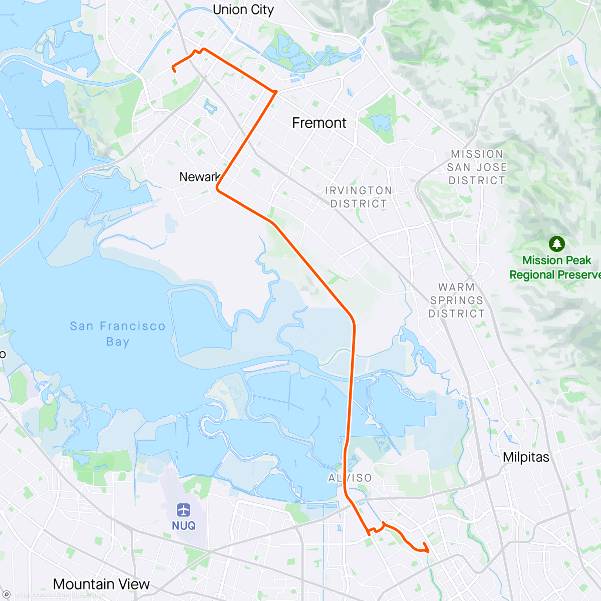 Map of the activity, Hone Commute