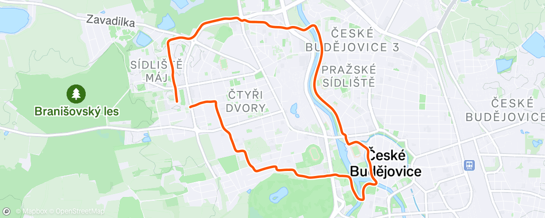 Map of the activity, Afternoon Run