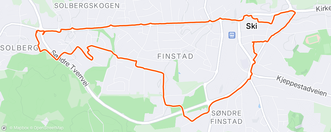 Map of the activity, Afternoon Run