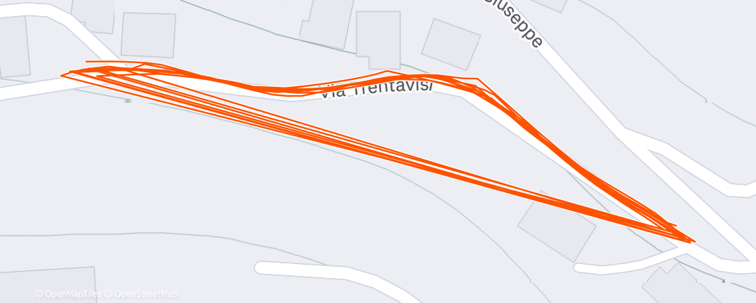 Map of the activity, 8x200 in salita rec 200 camminata