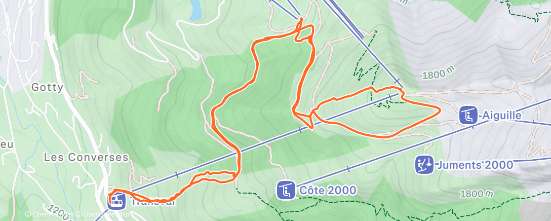 Map of the activity, Afternoon Backcountry Ski