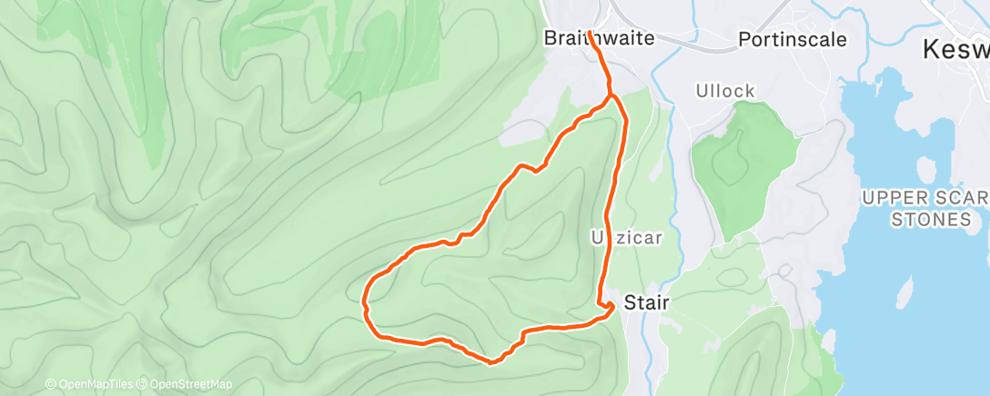 Map of the activity, Causey at dusk