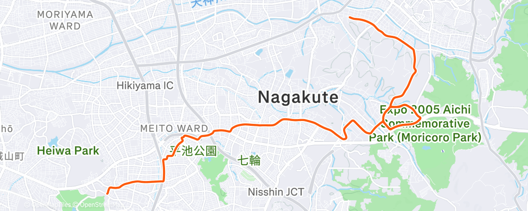 Map of the activity, Night Ride ☔