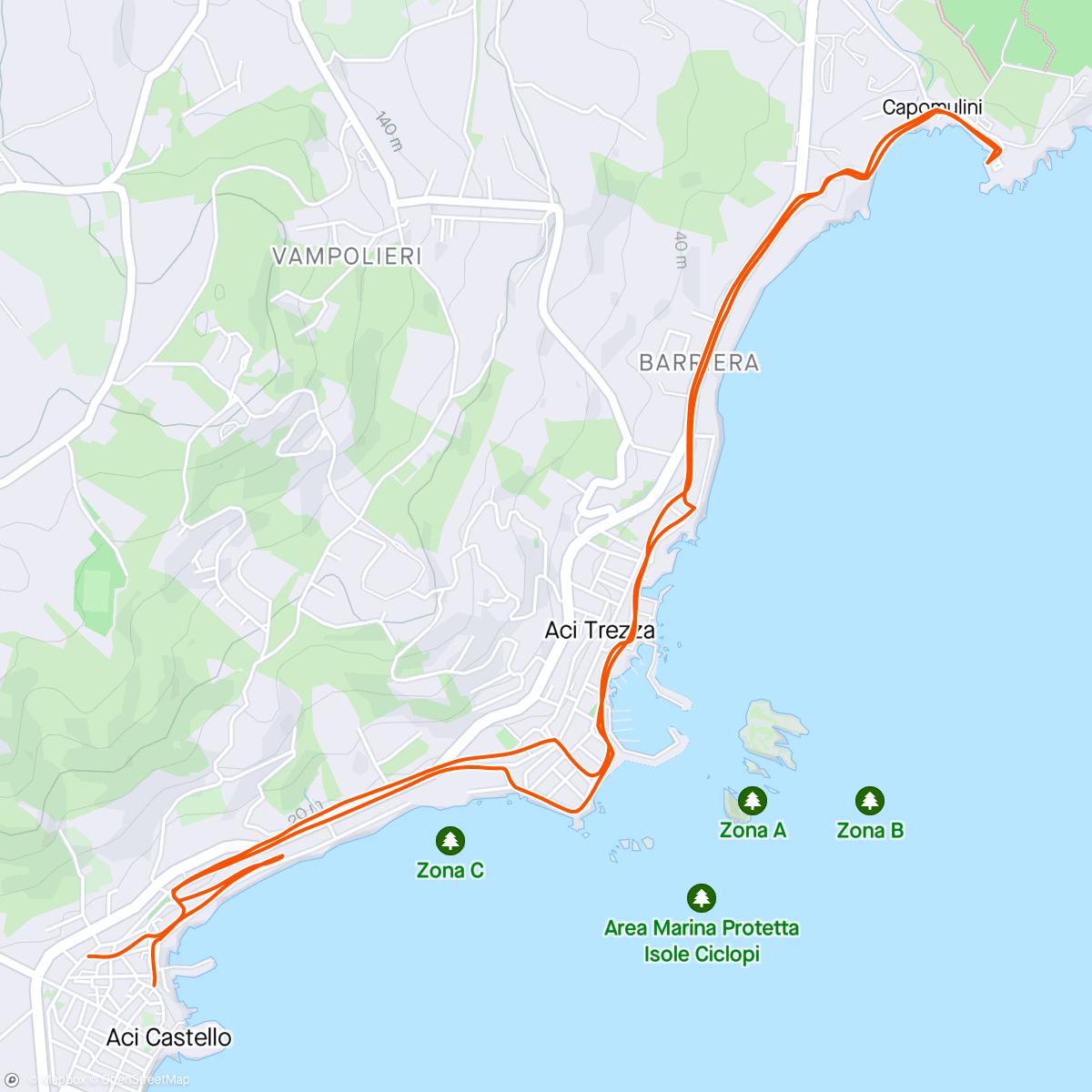 Map of the activity, Run in Sicily (part 2)
