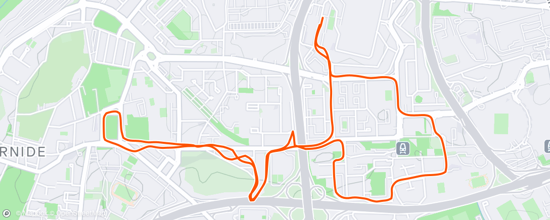 Map of the activity, Afternoon Run