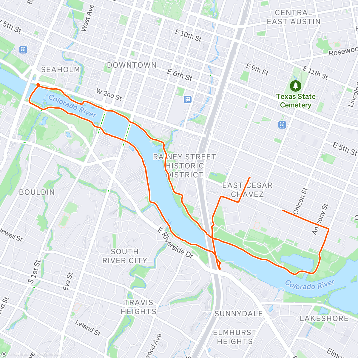 Map of the activity, Morning Run