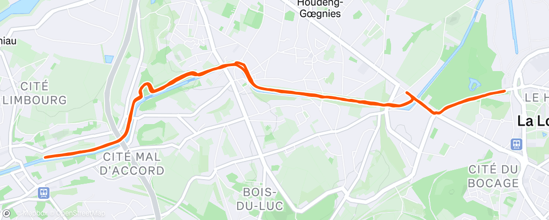 Map of the activity, Evening Run