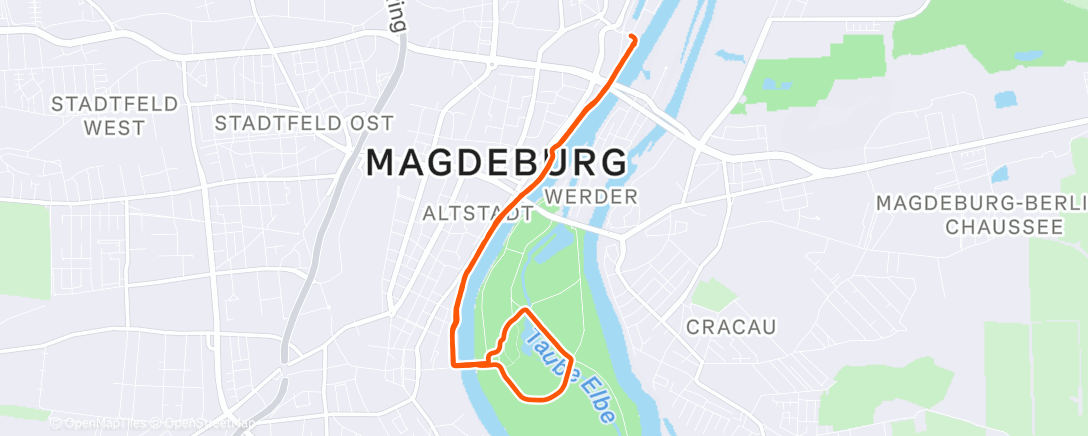 Map of the activity, Lauf am Abend