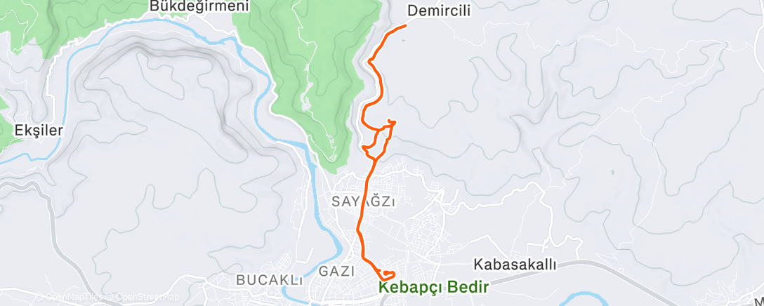 Map of the activity, Полуденный забег