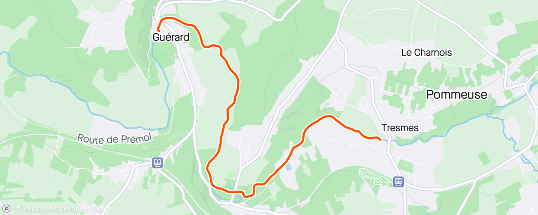 Mapa de la actividad (Journée cohésion canoë avec le taff)