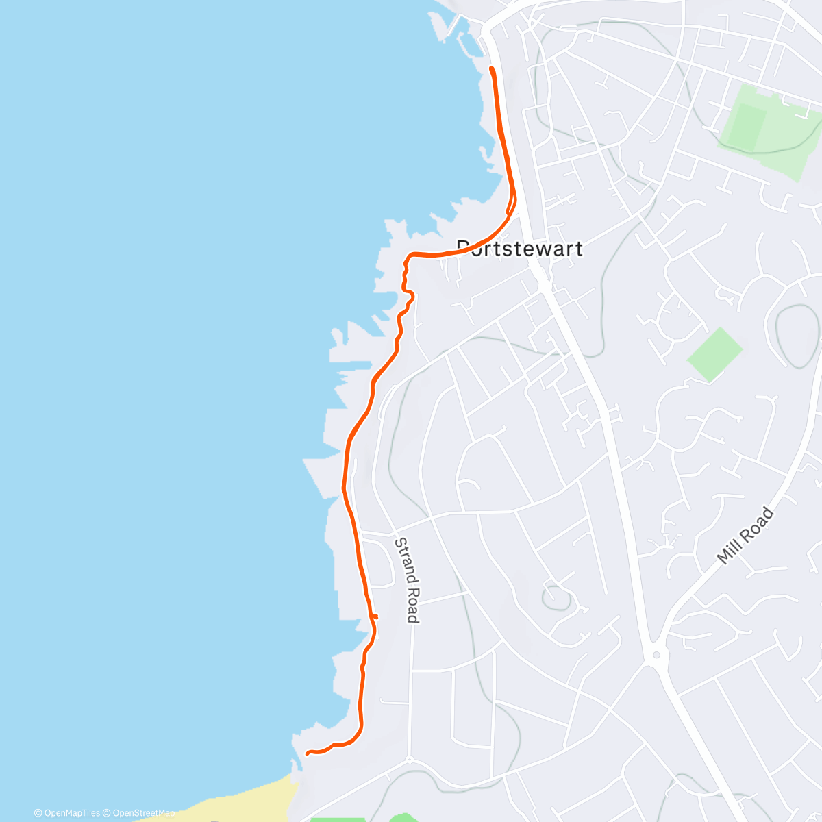 Map of the activity, Nun’s Path & Portstewart Promenade