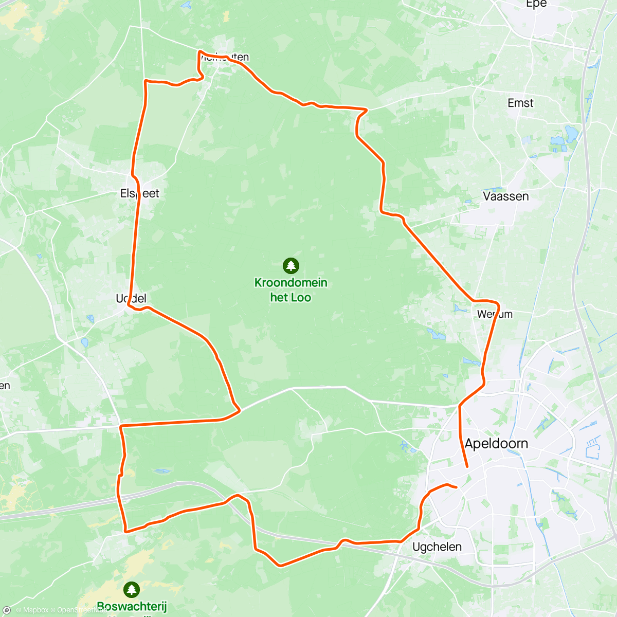 Map of the activity, Monday Morning Ride Hailstorm Included