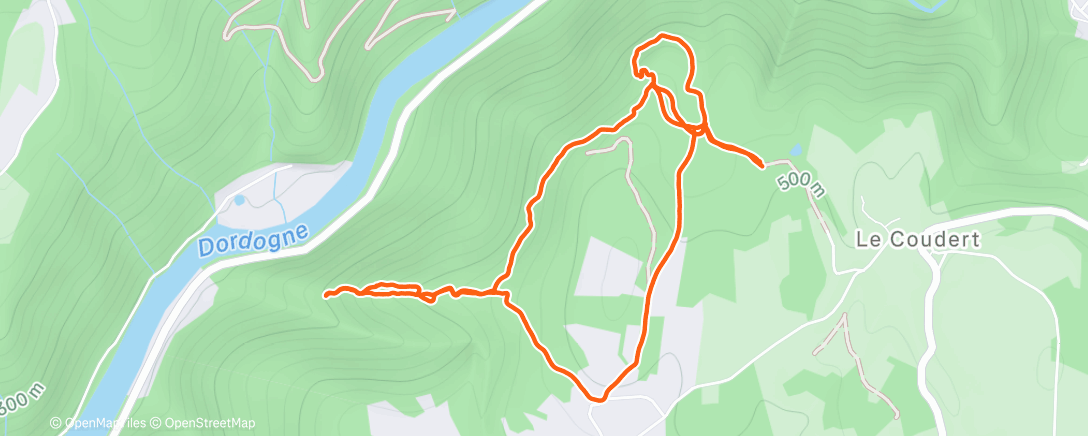 Map of the activity, Course à pied dans l'après-midi