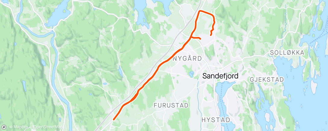 Map of the activity, Project Sub3 - Session 7 - 3x12min på Raveien 💪
