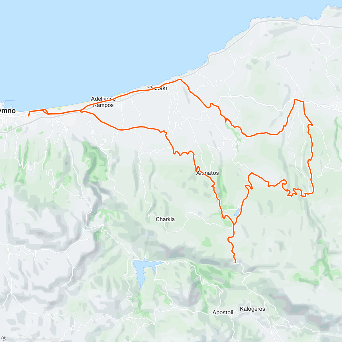 Map of the activity, Rethymno – Arkadi - Eleftherna
