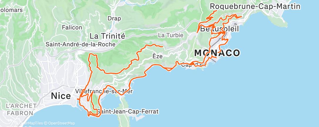 Kaart van de activiteit “Fietsen”