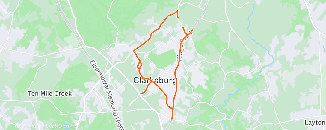 Map of the activity, Afternoon Run