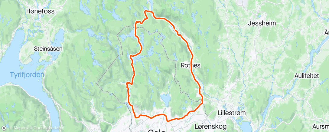 Map of the activity, Tur med Petter og Mats. Boller og kaffe på Sørkedalen Landhandleri😁