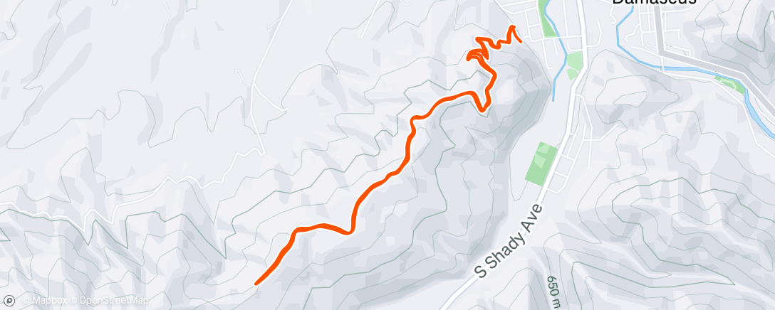 Map of the activity, Morning Hike