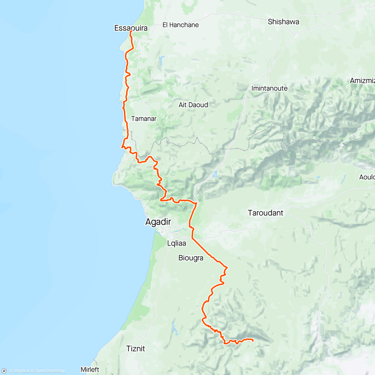 Map of the activity, 21/24 Radfahrt - Atlas Mountain Race CP3 - Finish