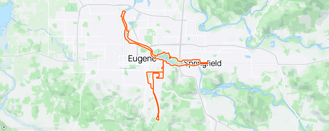 Map of the activity, Eugene Marathon