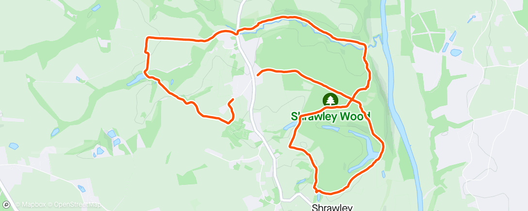 Map of the activity, Shrawley bluebell walk