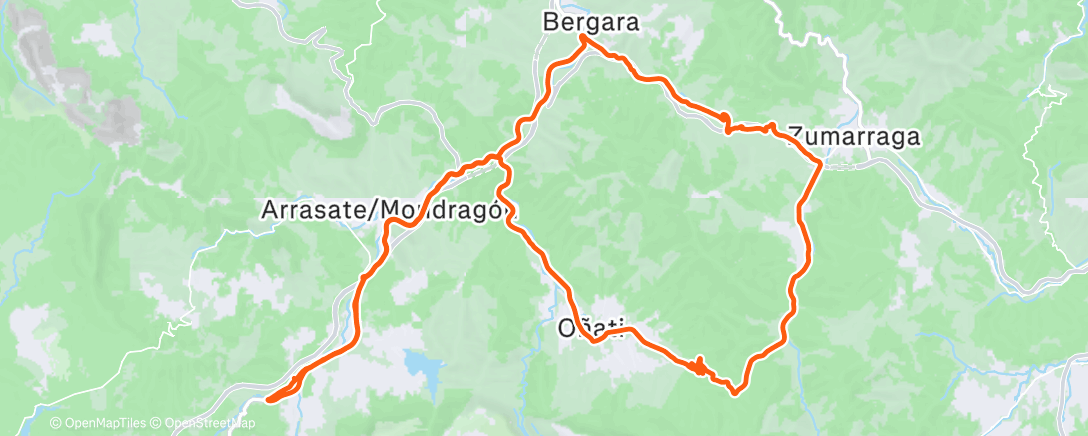 Map of the activity, Bicicleta a la hora del almuerzo