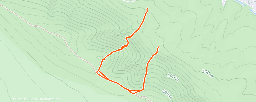 Map of the activity, McBee mtn trails