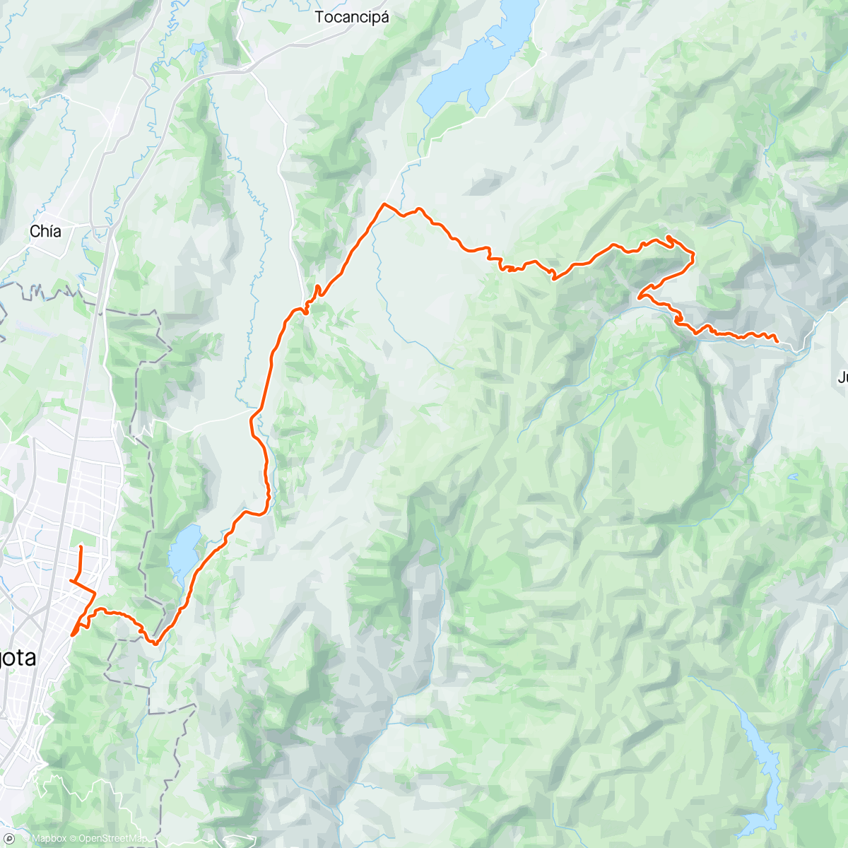 Карта физической активности (Bogotá - Patios - Cuchilla - Sueva & back)