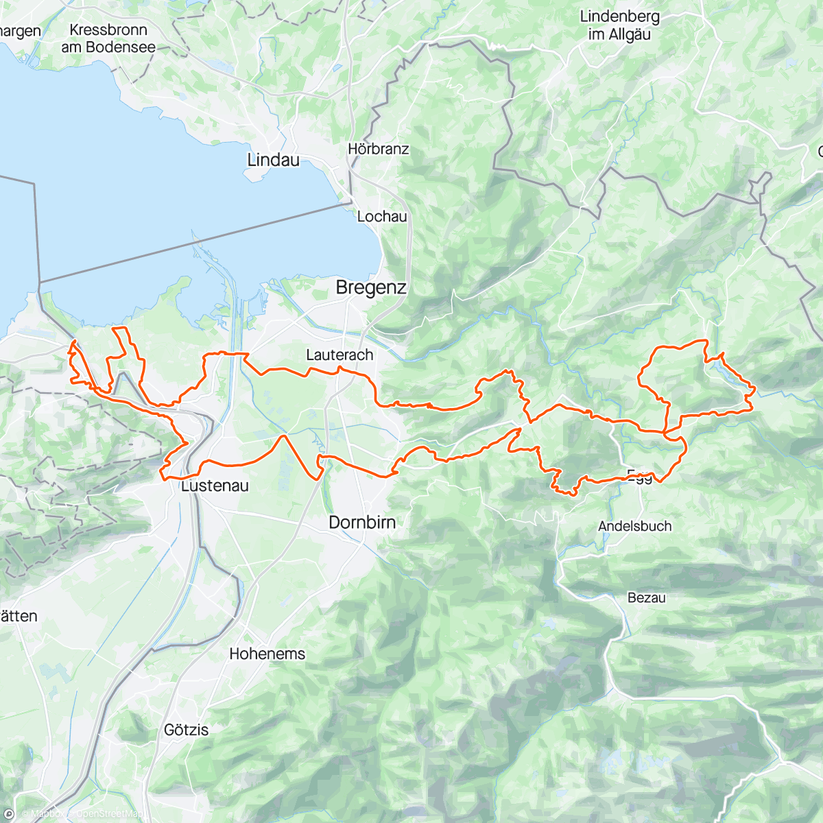 Карта физической активности (Langenegg-Lorenapass-Lustenau)