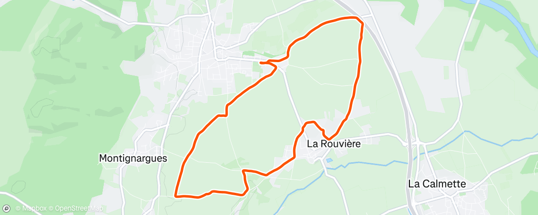 Map of the activity, Course à pied dans l'après-midi