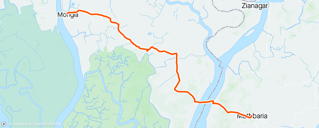 Map of the activity, Mongla to Mathbaria