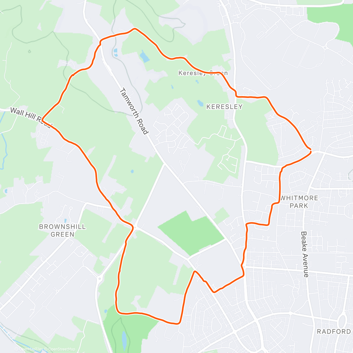 Map of the activity, Afternoon Walk