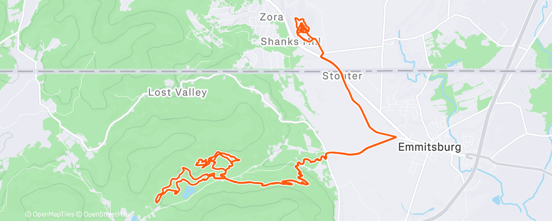 Map of the activity, Afternoon Mountain Bike Ride