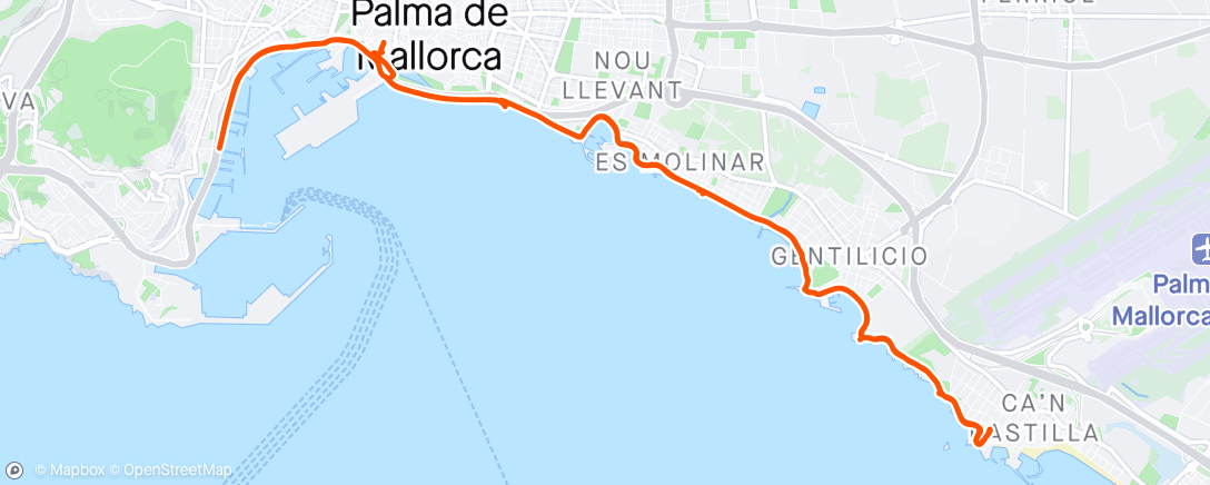 Map of the activity, Palma ride
