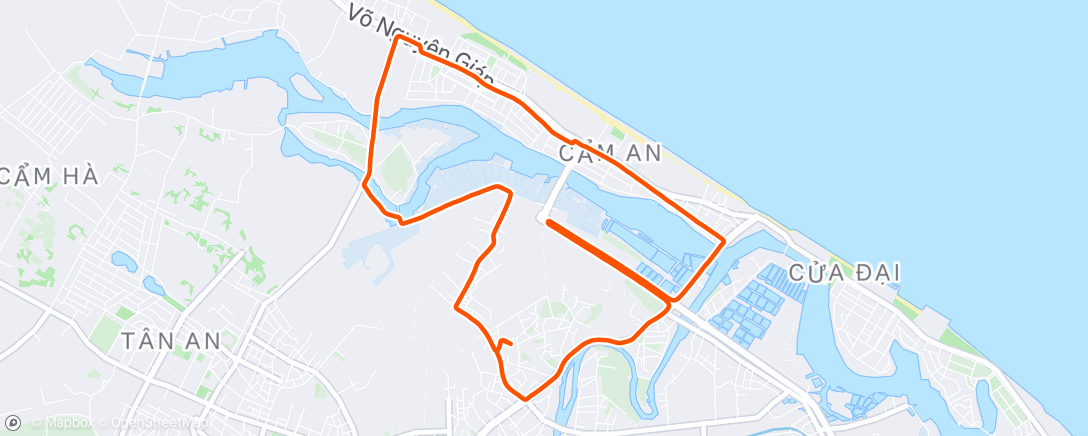 Map of the activity, Afternoon Run