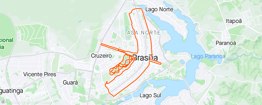 Map of the activity, 100k. 3° dia Roller Tour Brasília