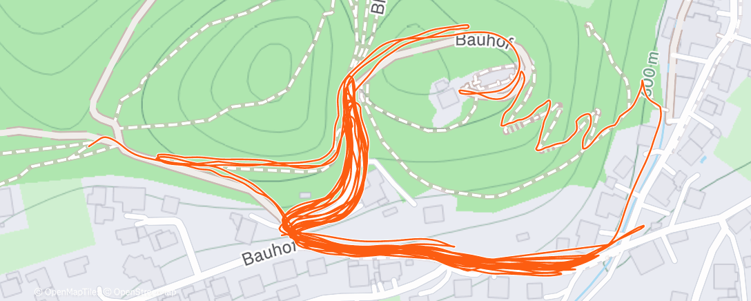 Map of the activity, 8 x 2 min Bergintervalle