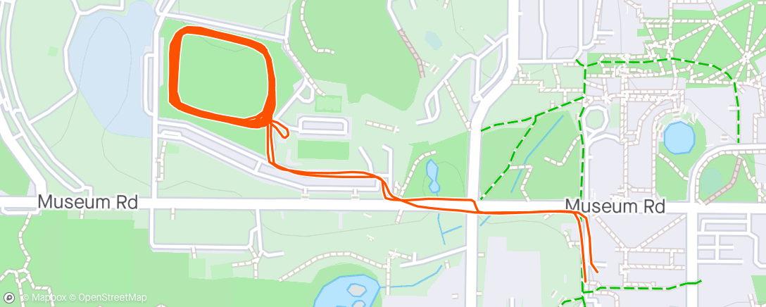 Map of the activity, I can slow down the first mile of my runs